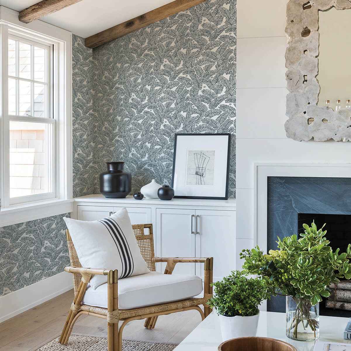 athina-grey-fern-wallpaper-york-wallcoverings-2969-26035 - York Wallcoverings Wallpaper