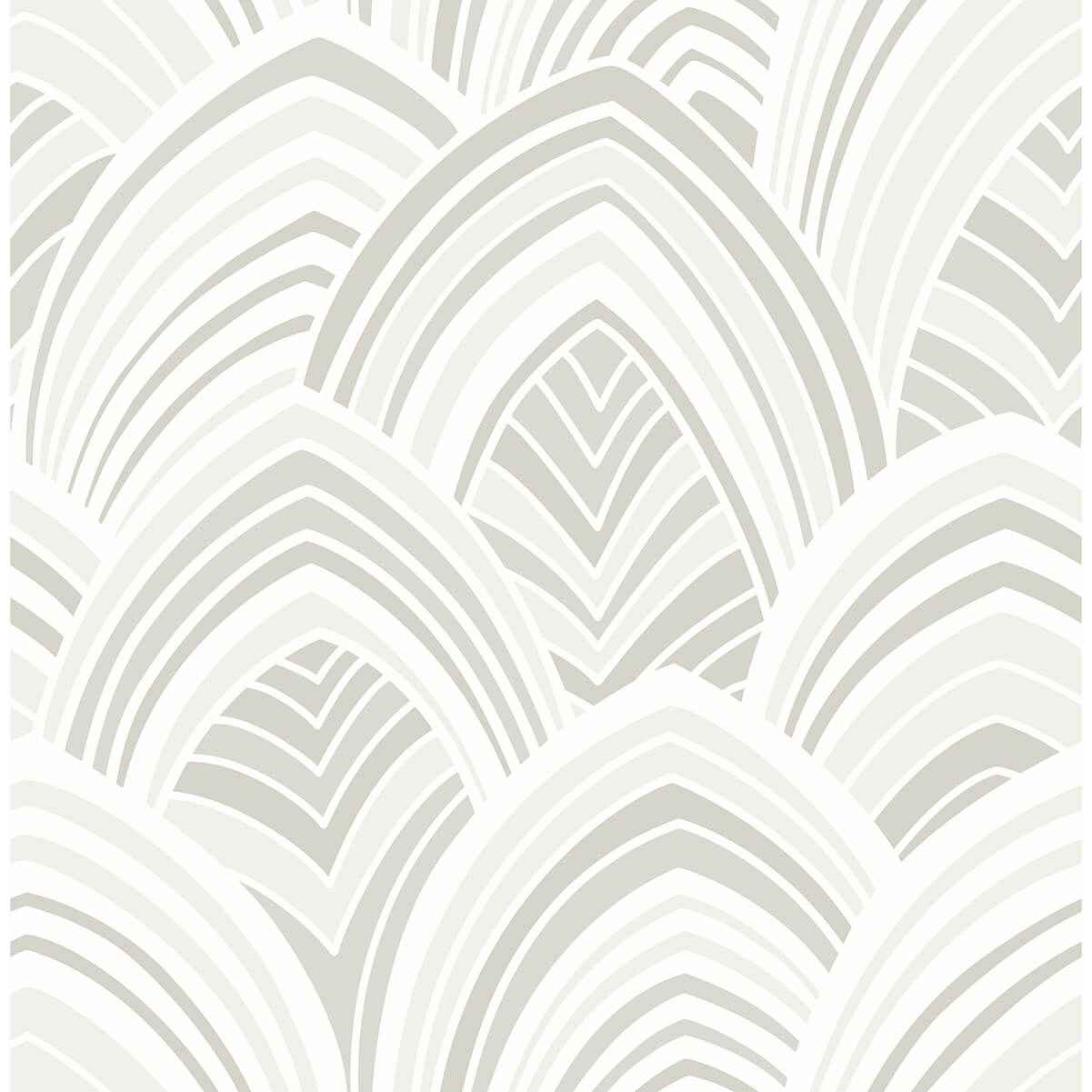 cabarita-white-art-deco-flocked-leaves-wallpaper-york-wallcoverings-2969-87352 - York Wallcoverings Wallpaper