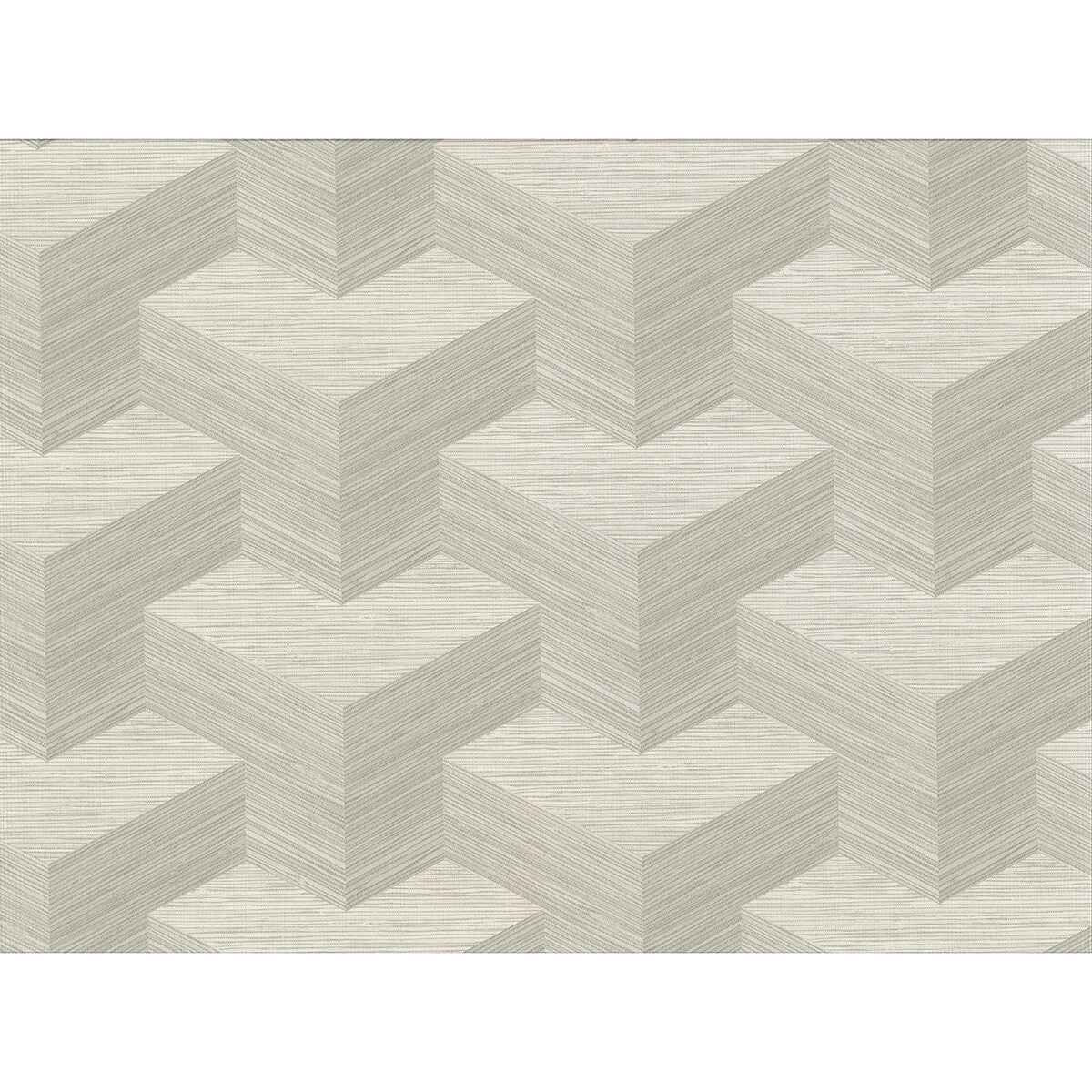 Y Knot Light Grey Geometric Texture Wallpaper - York Wallcoverings - 2829-82053