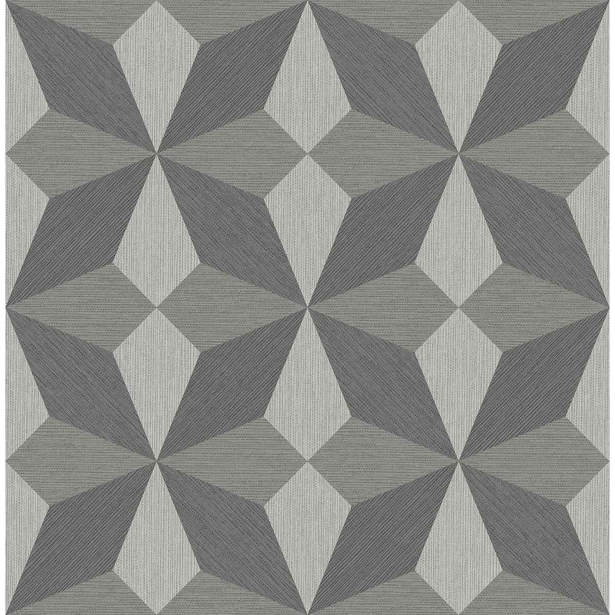 Valiant Grey Faux Grasscloth Mosaic Wallpaper - York Wallcoverings - 2896-25300 - York Wallcoverings Wallpaper