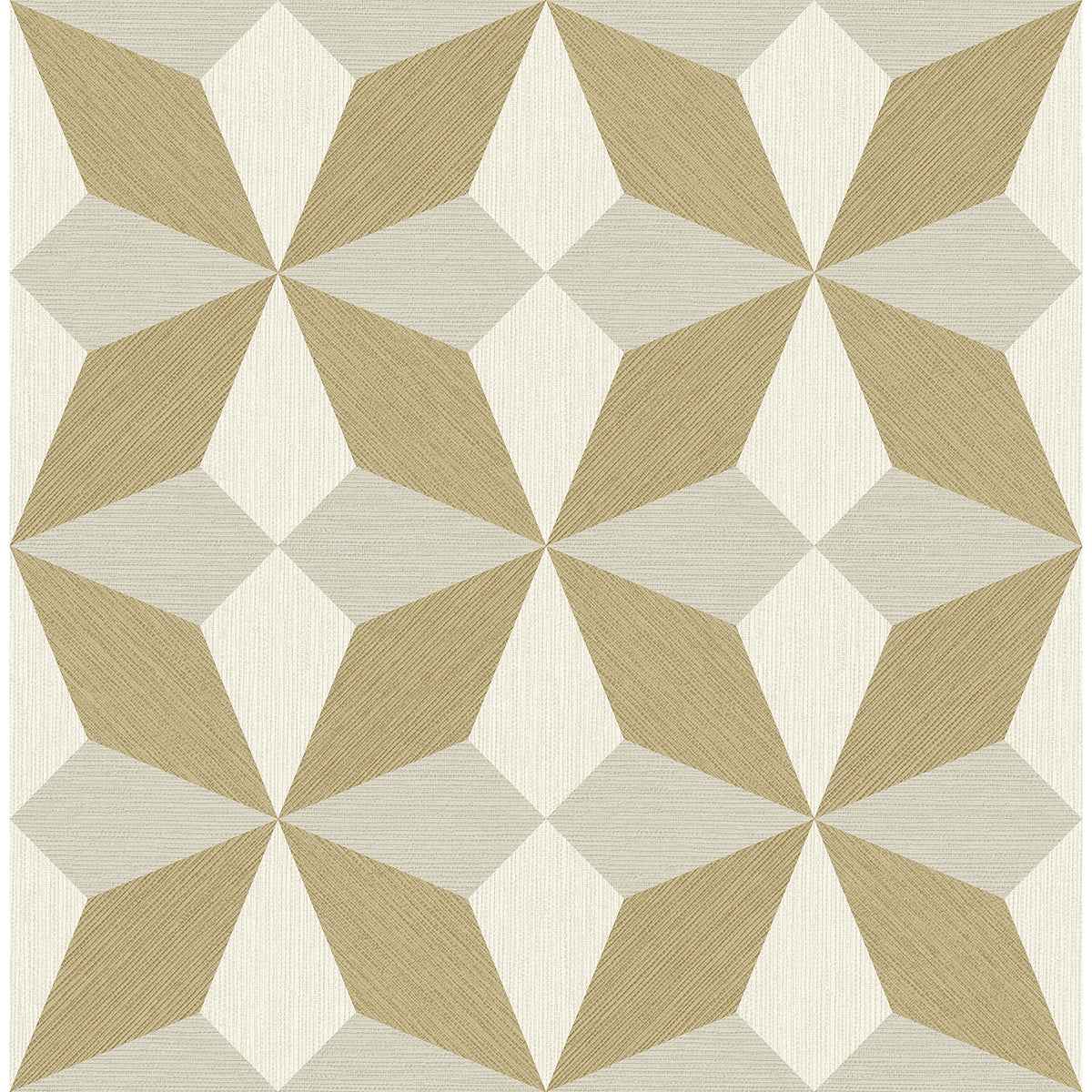 Valiant Gold Faux Grasscloth Mosaic Wallpaper - York Wallcoverings - 2896-25302