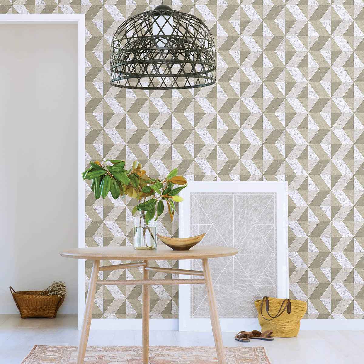 Cerium Dark Grey Concrete Geometric Wallpaper - York Wallcoverings - 2896-25313 - York Wallcoverings Wallpaper