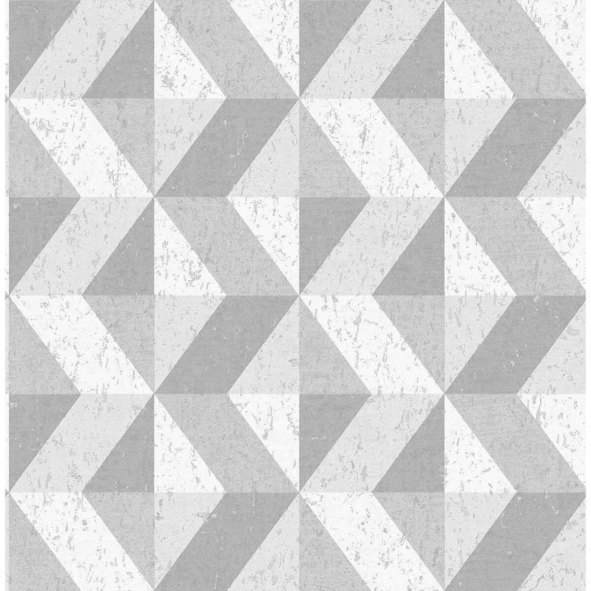 Cerium Grey Concrete Geometric Wallpaper - York Wallcoverings - 2896-25314