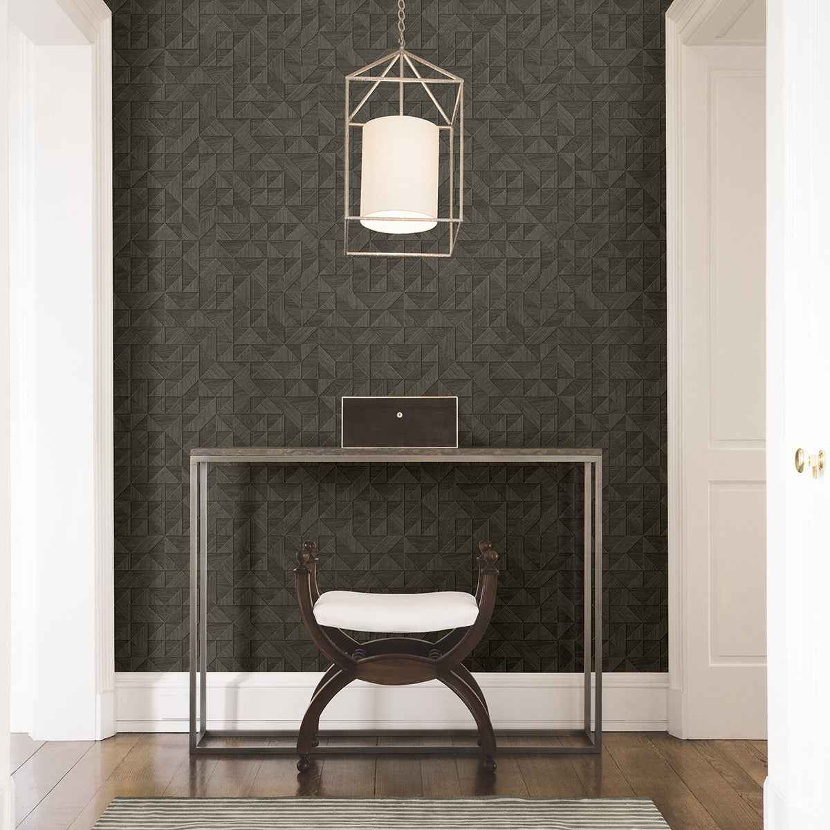 Gallerie Black Triangle Geometric Wallpaper - York Wallcoverings - 2896-25326 - York Wallcoverings Wallpaper