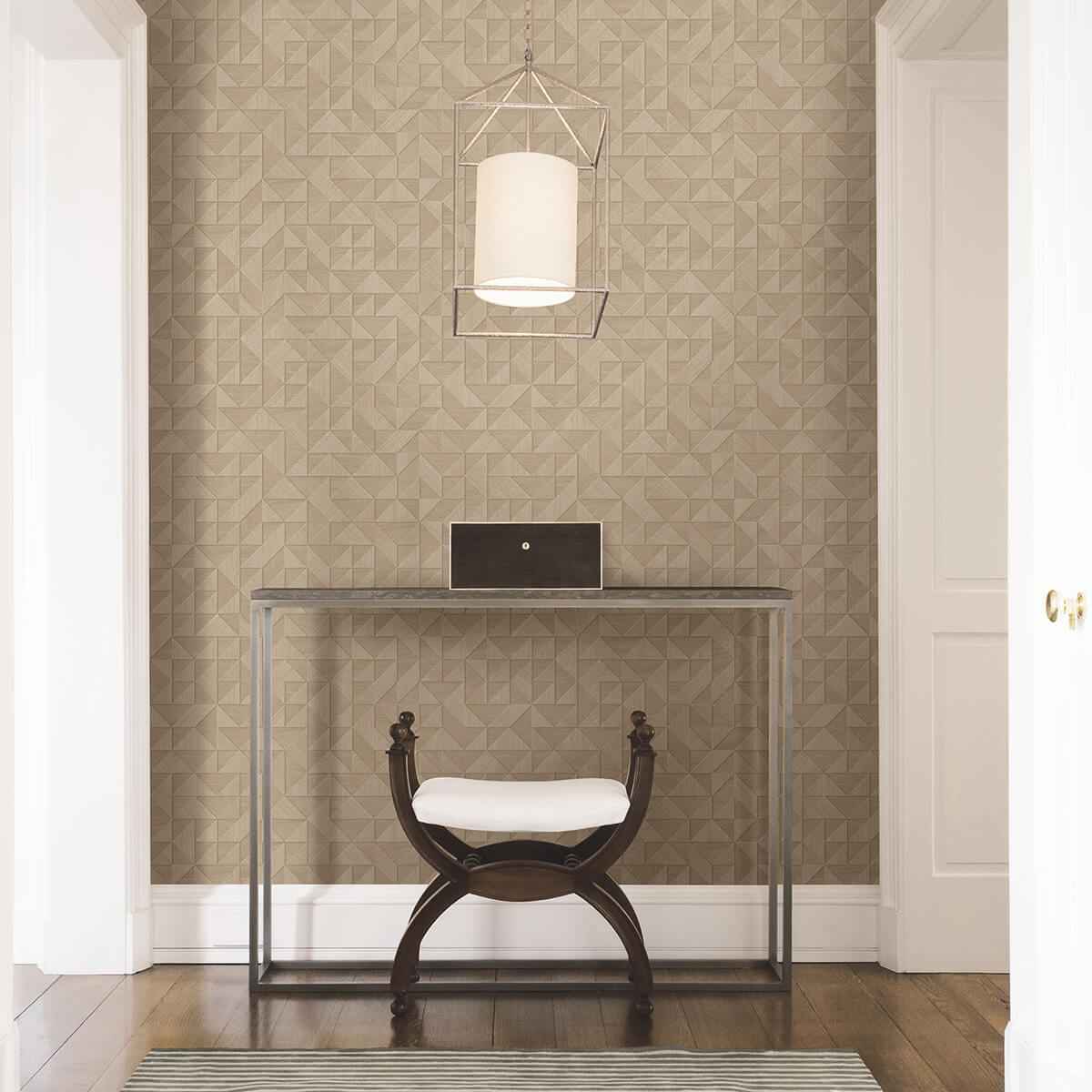 Gallerie Taupe Triangle Geometric Wallpaper - York Wallcoverings - 2896-25328 - York Wallcoverings Wallpaper