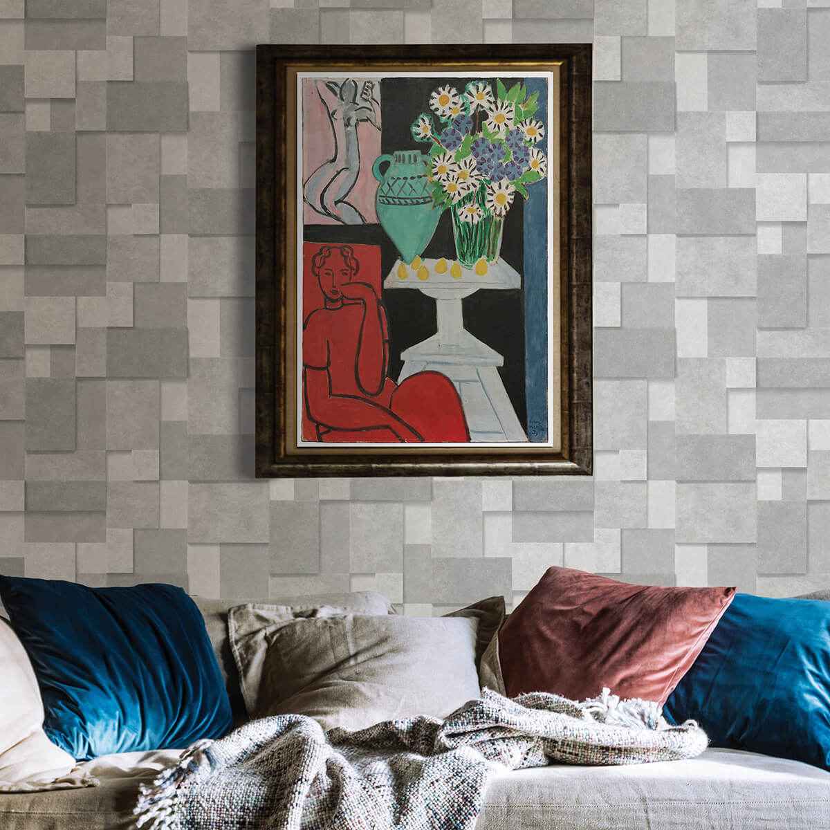 Duchamp Silver Patchwork Metallic Wallpaper - York Wallcoverings - 2896-25353 - York Wallcoverings Wallpaper