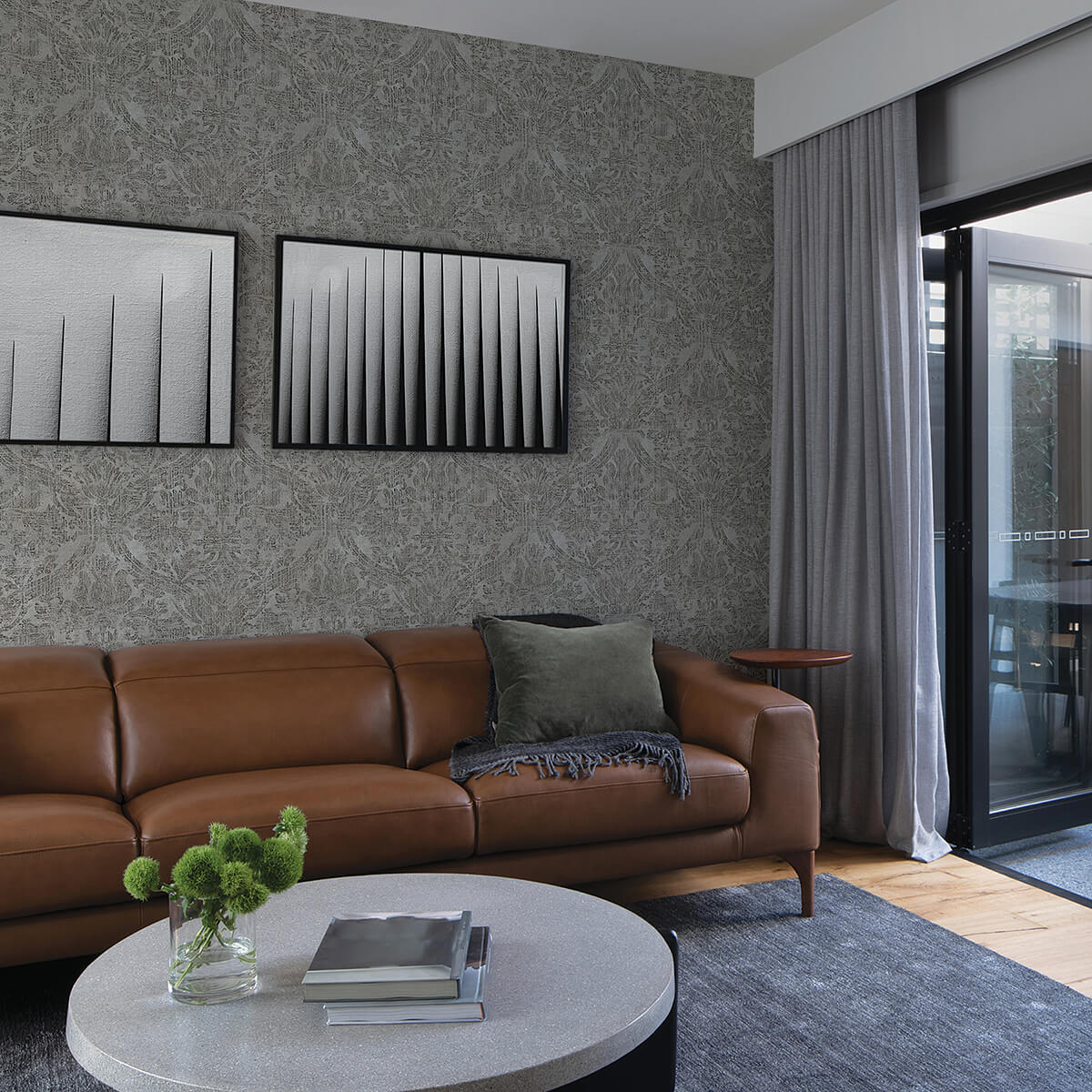 abigail-grey-damask-wallpaper-york-wallcoverings-2945-2755 - York Wallcoverings Wallpaper