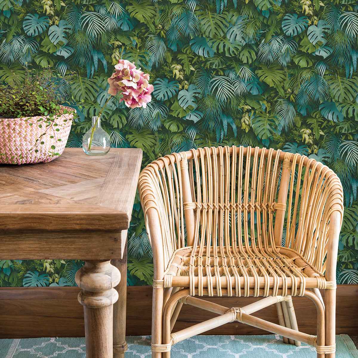 Luana Blue Tropical Forest Wallpaper - York Wallcoverings - 2979-37280-3 - York Wallcoverings Wallpaper