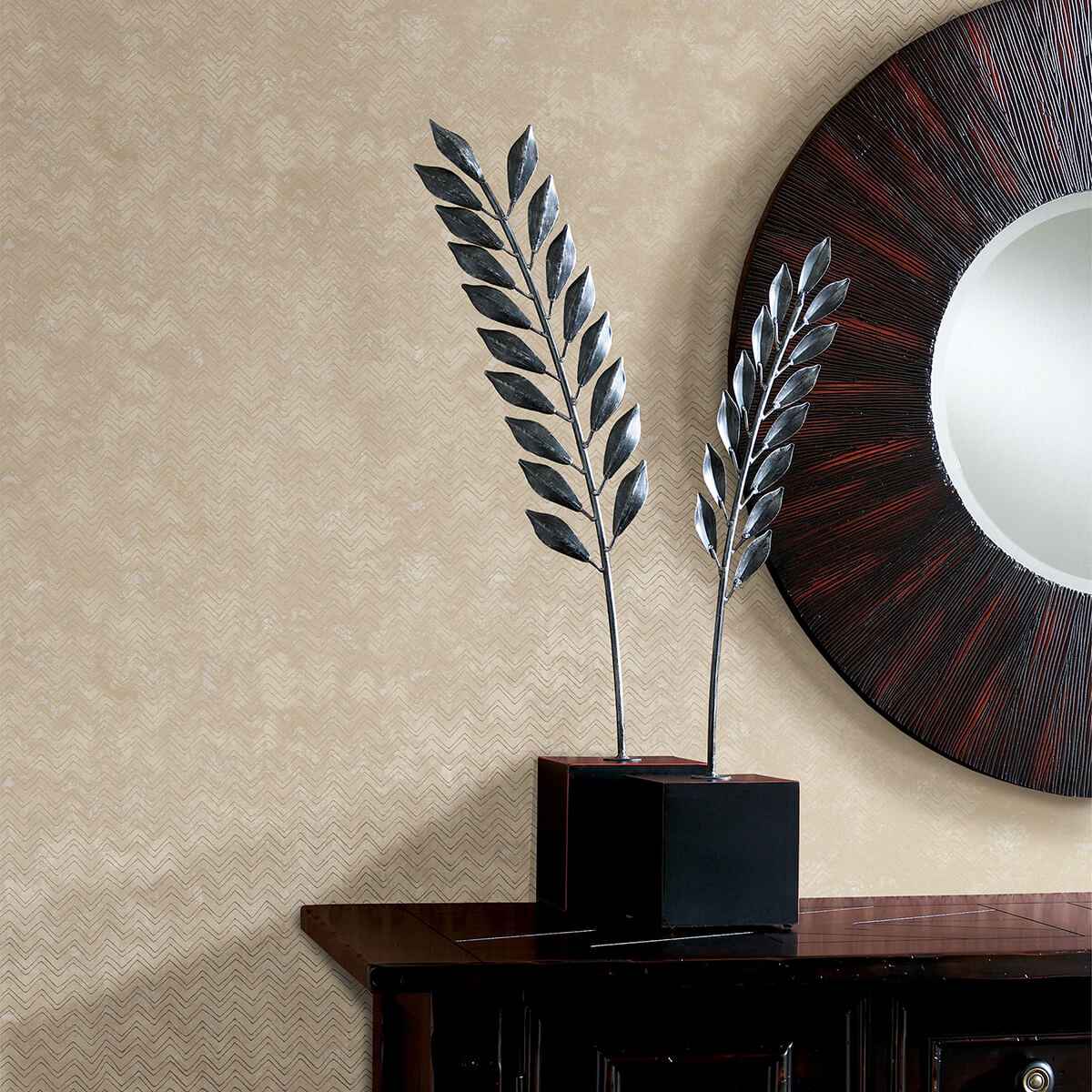 luna-copper-distressed-chevron-wallpaper-york-wallcoverings-2927-00603 - York Wallcoverings Wallpaper