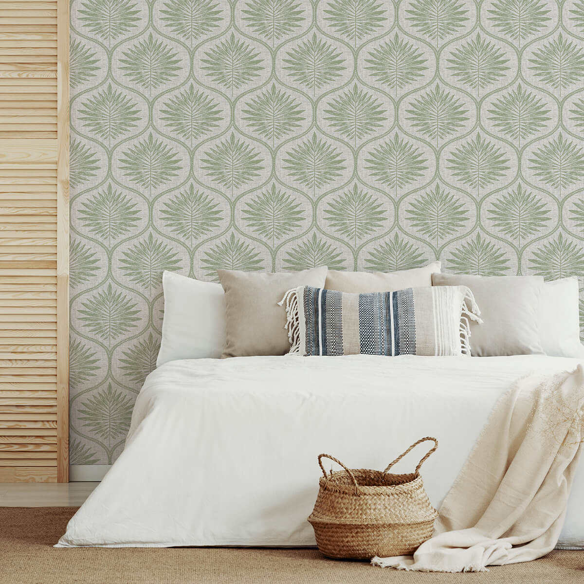 green-primitive-leaves-peel-and-stick-wallpaper-york-wallcoverings-nus3621 - York Wallcoverings Wallpaper