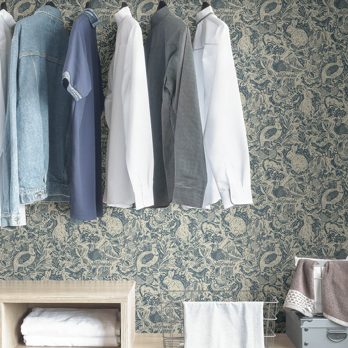 blue-terrene-peel-and-stick-wallpaper-york-wallcoverings-nus3622 - York Wallcoverings Wallpaper