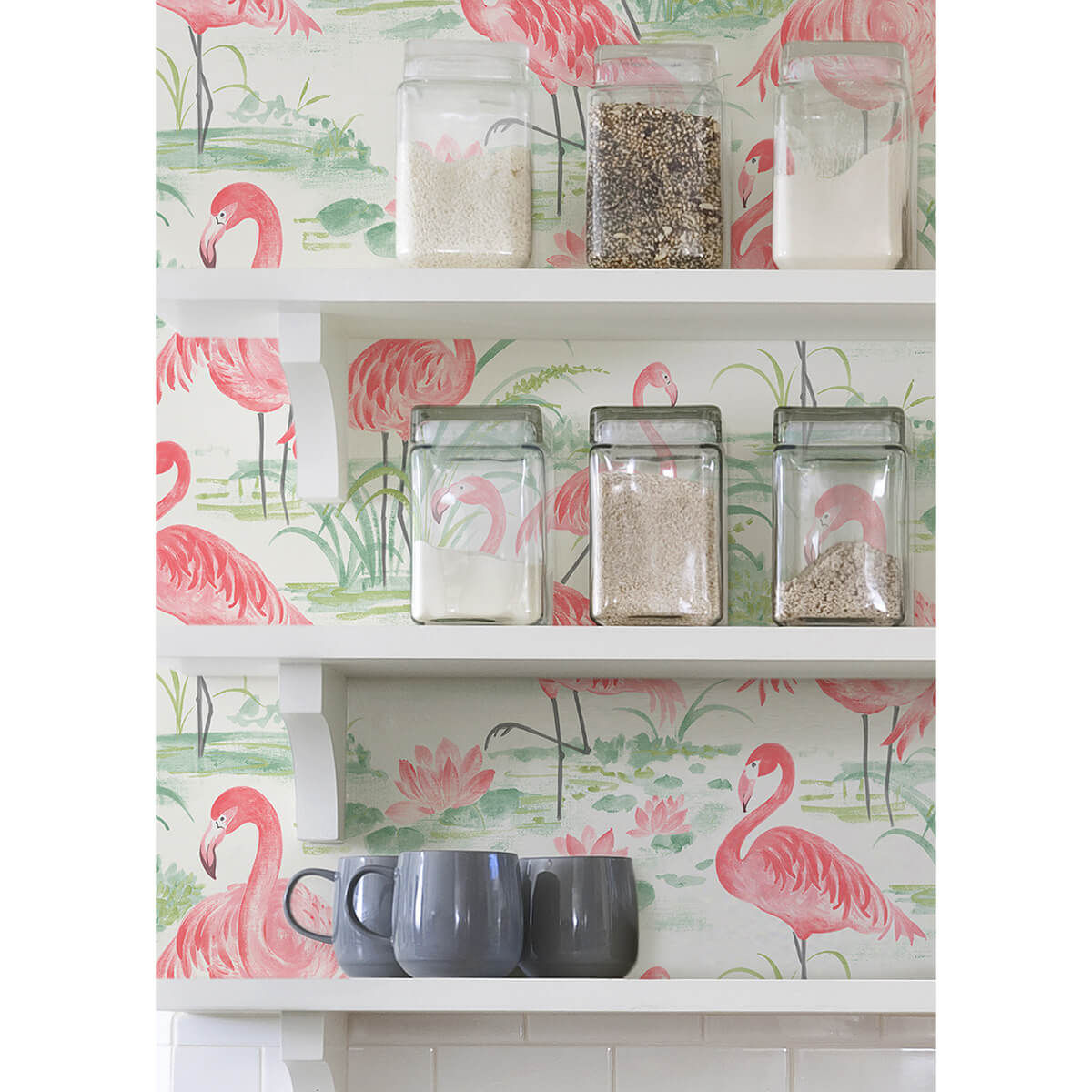 pink-flamingo-beach-peel-and-stick-wallpaper-york-wallcoverings-nus3679 - York Wallcoverings Wallpaper