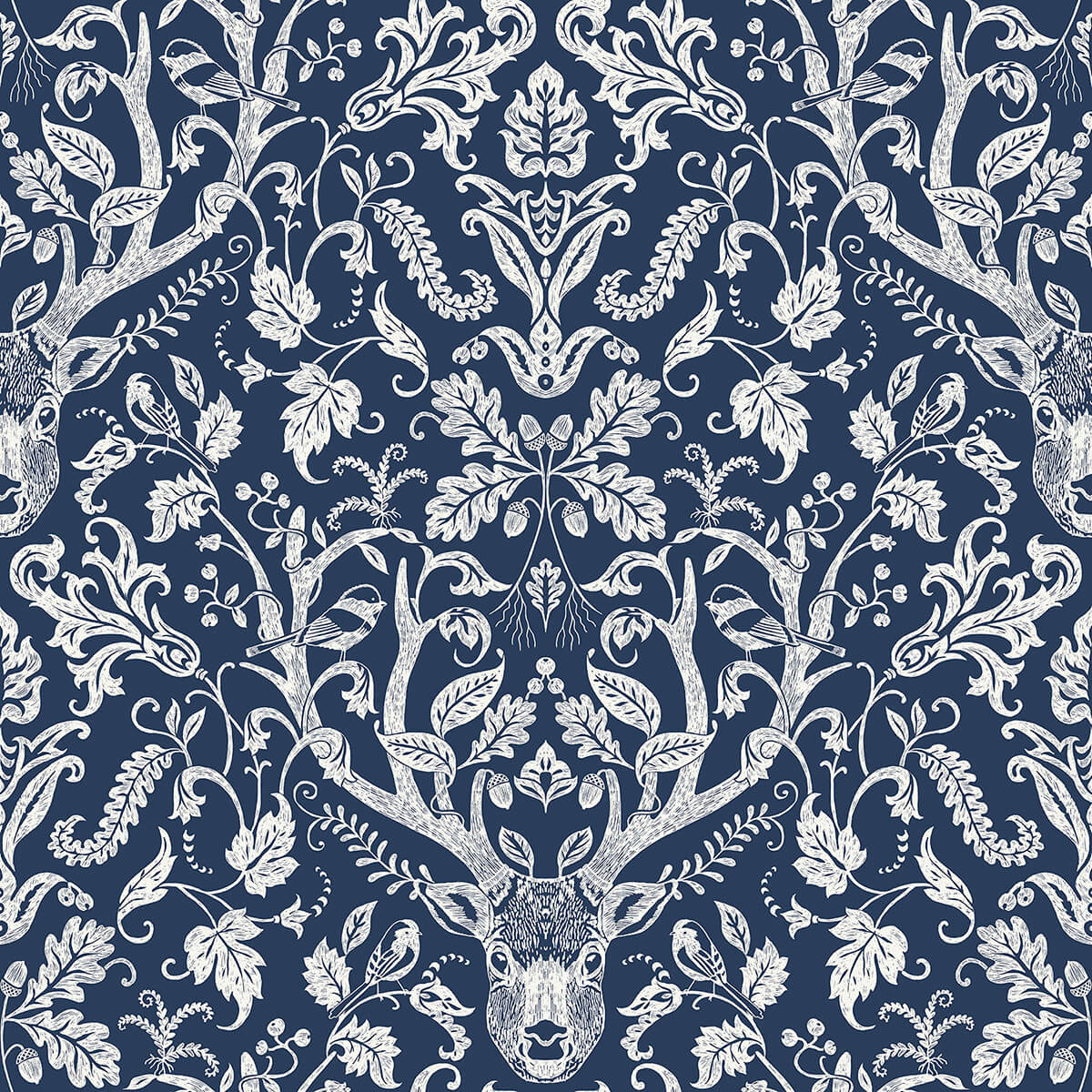 navy-escape-to-the-forest-peel-and-stick-wallpaper-york-wallcoverings-nus3680 - York Wallcoverings Wallpaper