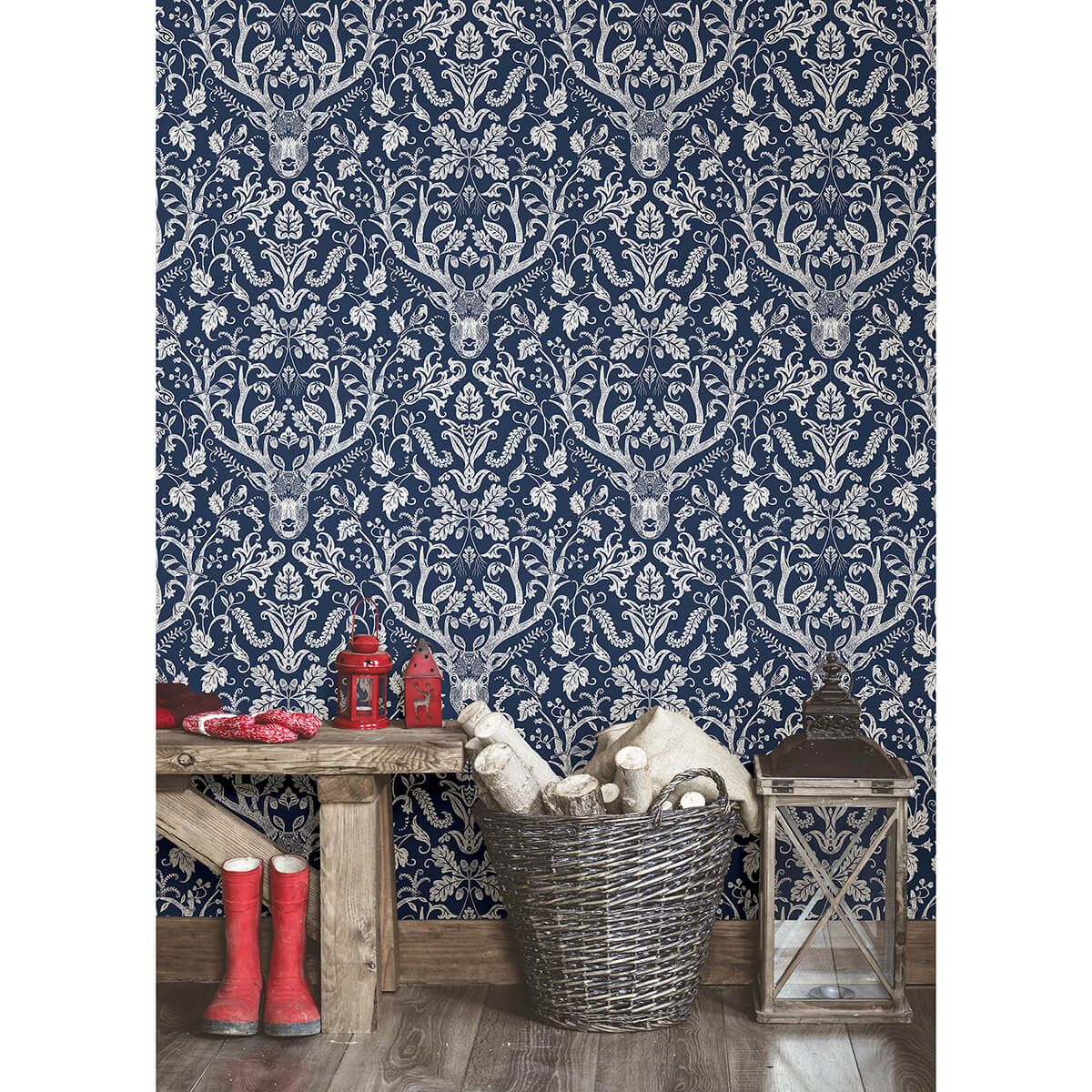 navy-escape-to-the-forest-peel-and-stick-wallpaper-york-wallcoverings-nus3680 - York Wallcoverings Wallpaper