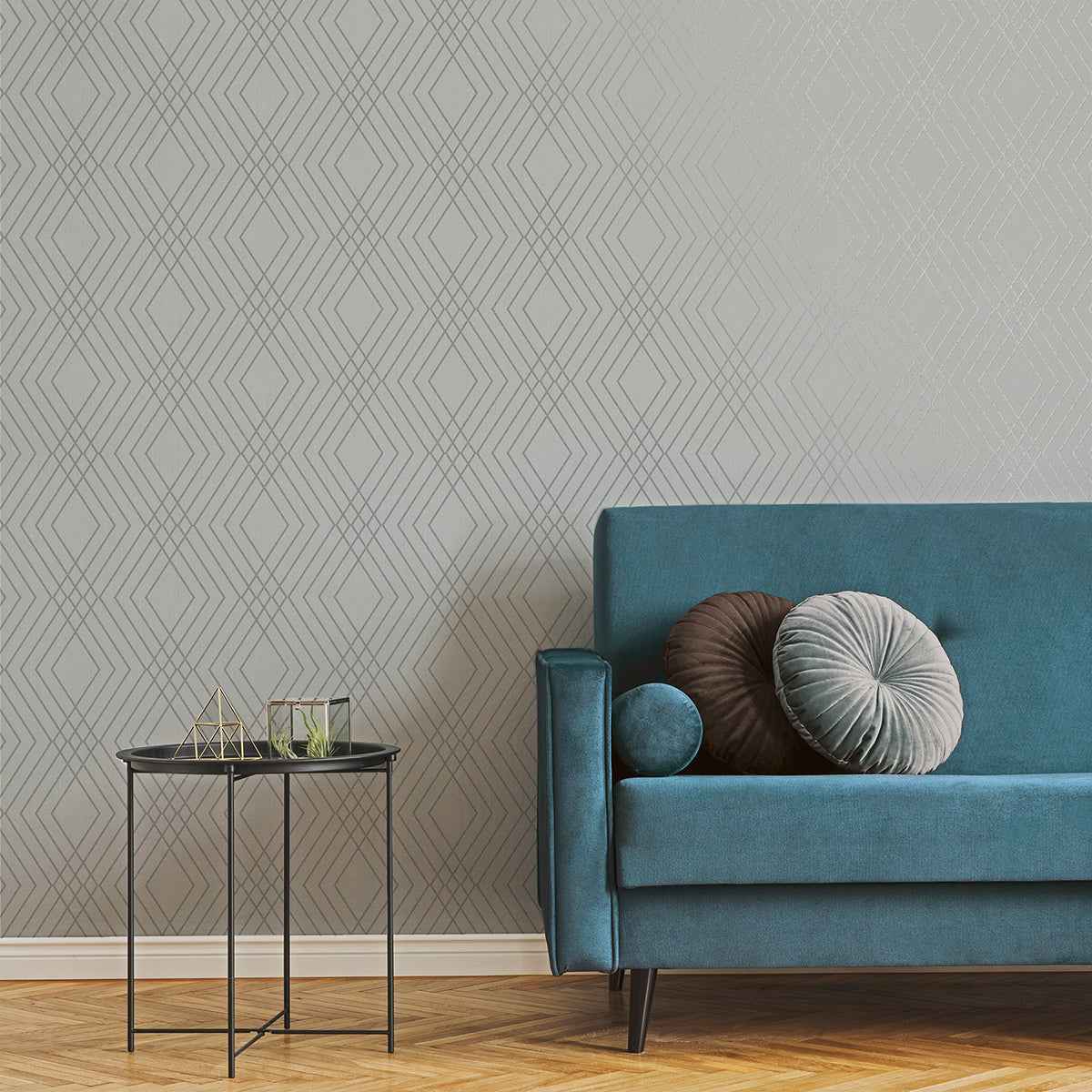 Shard Silver Trellis Wallpaper - York Wallcoverings - FD42603 - York Wallcoverings Wallpaper