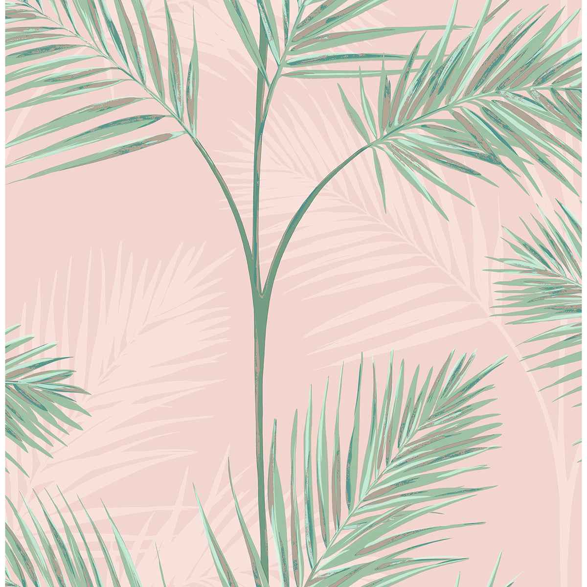 South Beach Blush Fronds Wallpaper - York Wallcoverings - FD42680 - York Wallcoverings Wallpaper