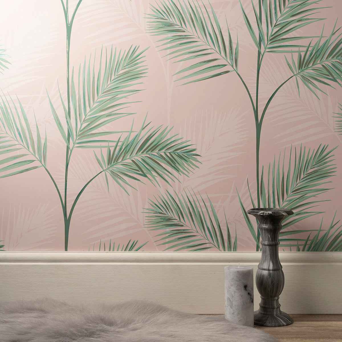 South Beach Blush Fronds Wallpaper - York Wallcoverings - FD42680 - York Wallcoverings Wallpaper