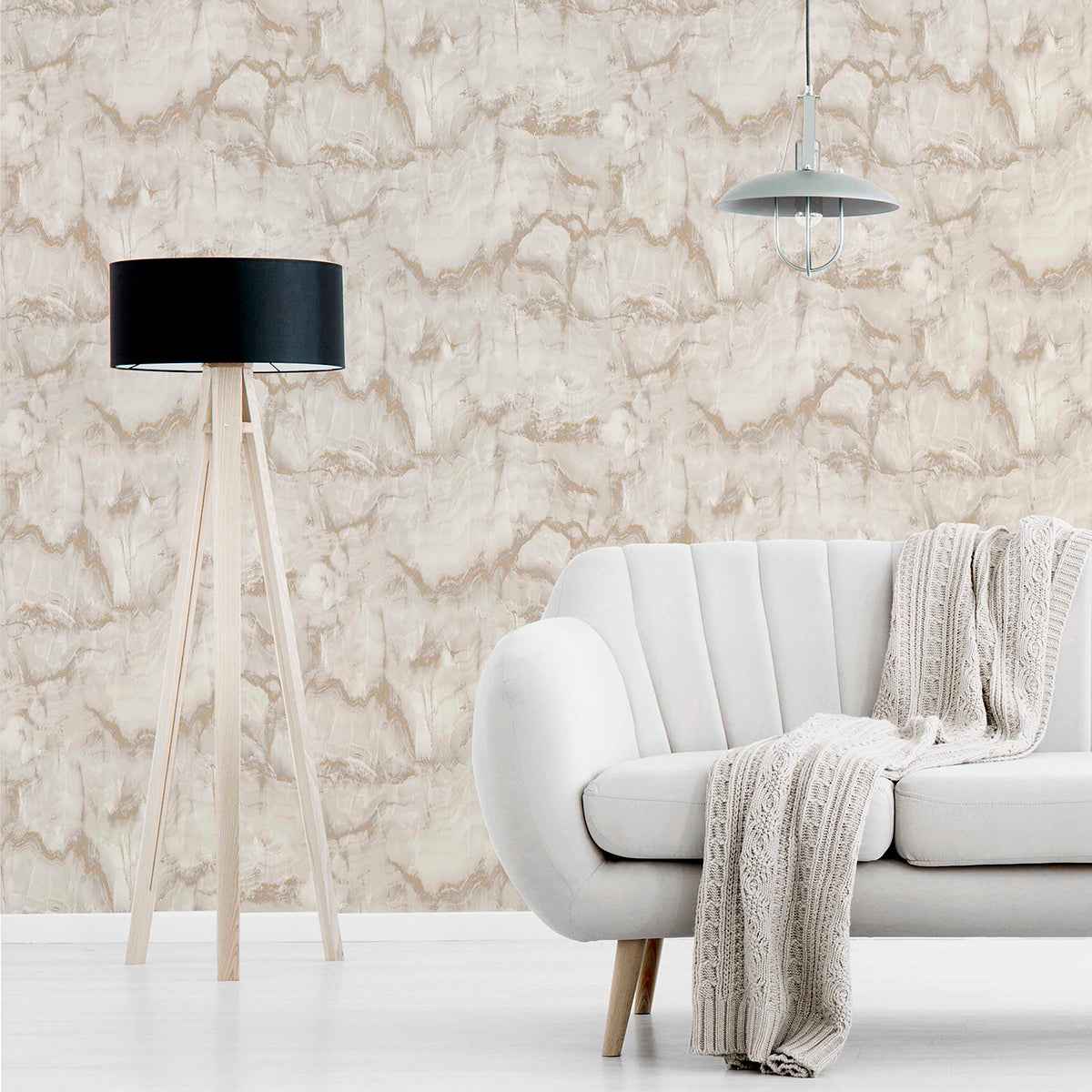 Aura Gold Marble Wallpaper - York Wallcoverings - M1585