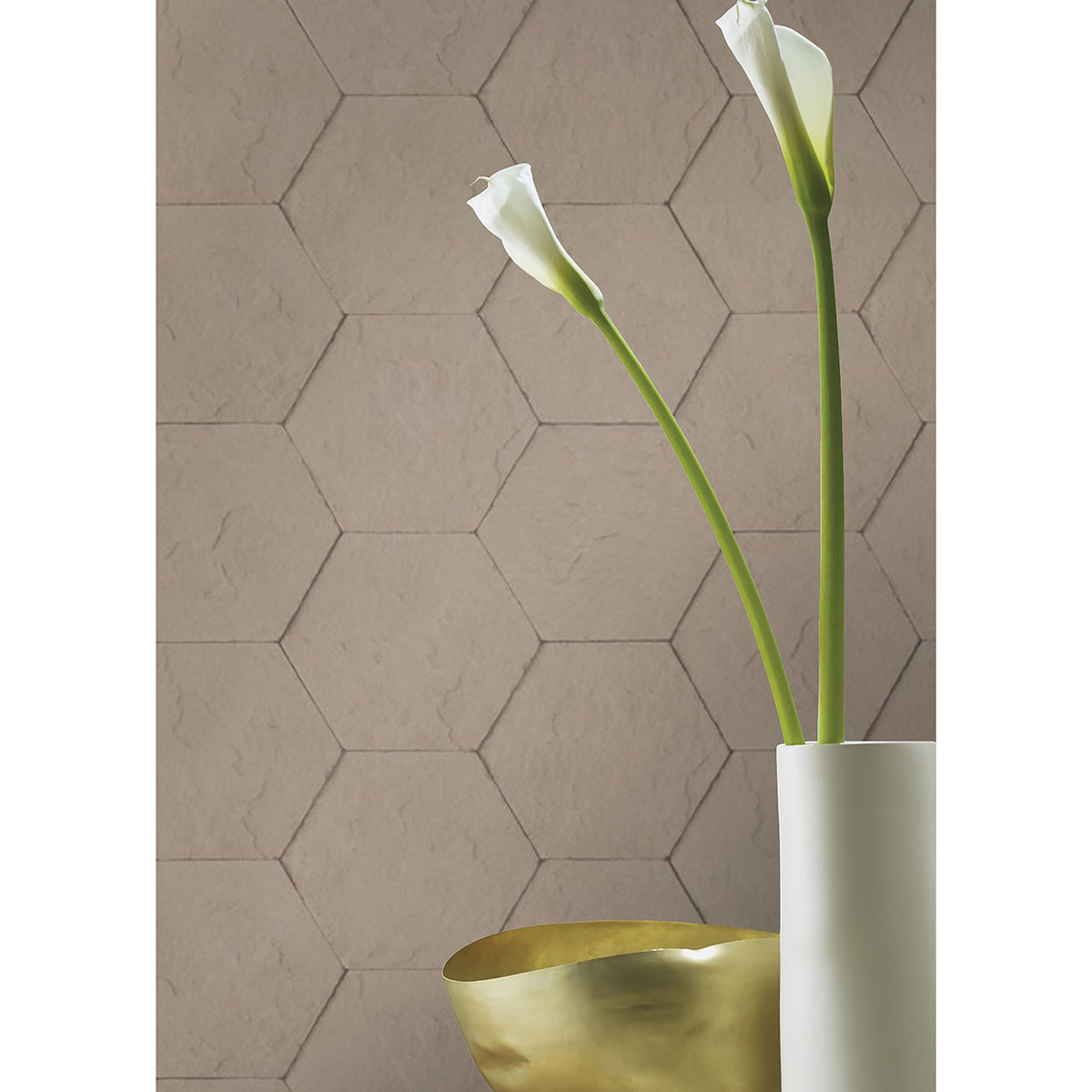 bascom-light-grey-stone-hexagon-wallpaper-york-wallcoverings-4015-427134 - York Wallpaper Wallpaper