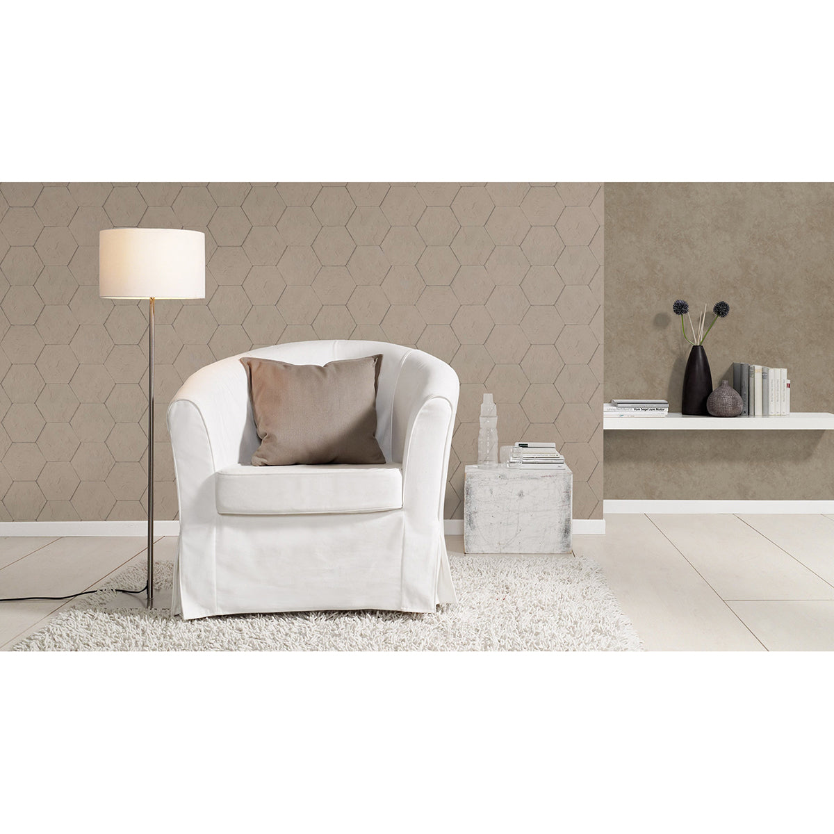 bascom-light-grey-stone-hexagon-wallpaper-york-wallcoverings-4015-427134 - York Wallpaper Wallpaper