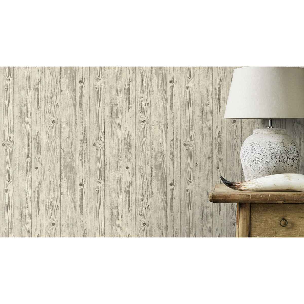 Albright Ivory Weathered Oak Panels Wallpaper - York Wallcoverings - 4015-427318 - York Wallcoverings Wallpaper