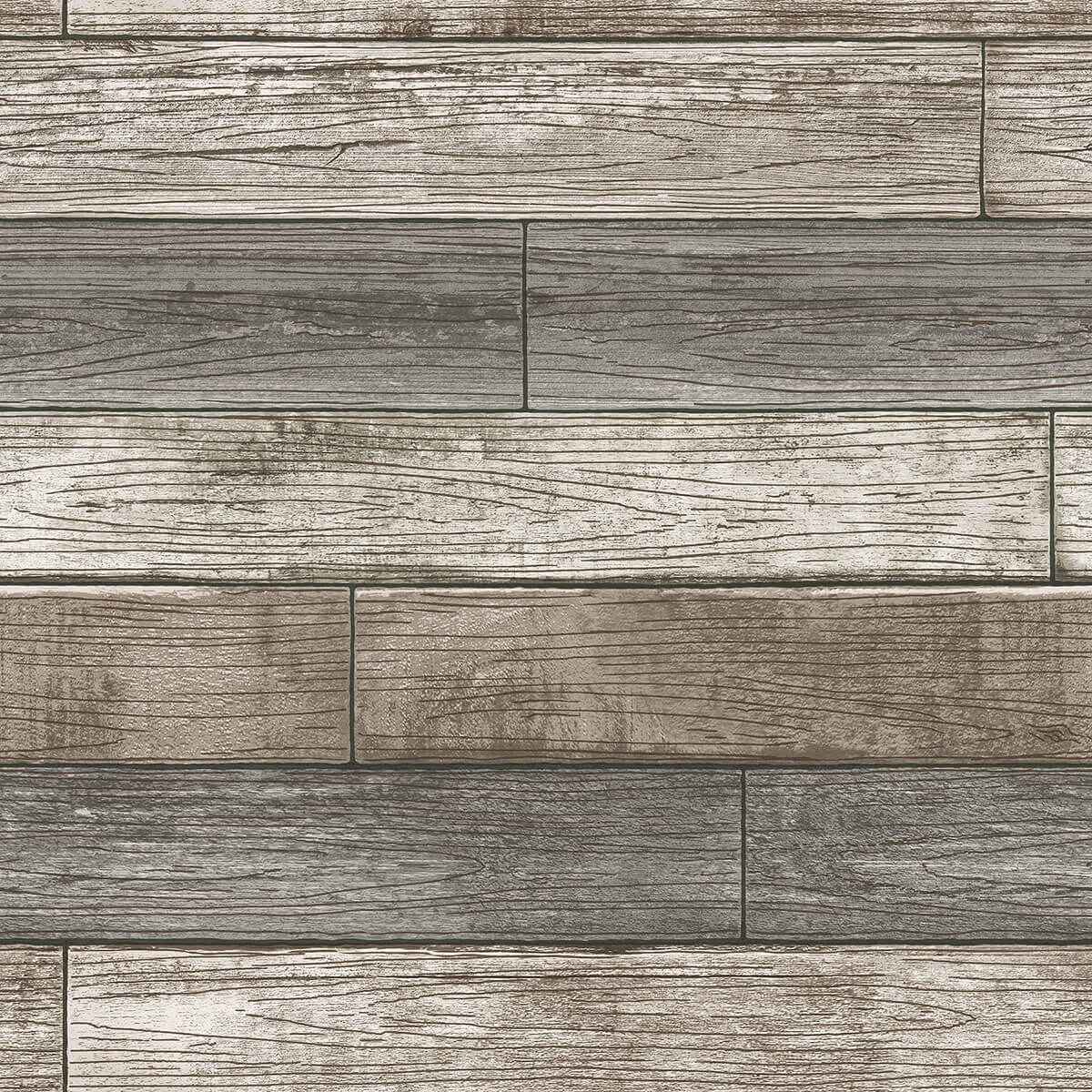 Reclaimed Wood Plank Natural Peel and Stick Wallpaper - York Wallcoverings - NU3130