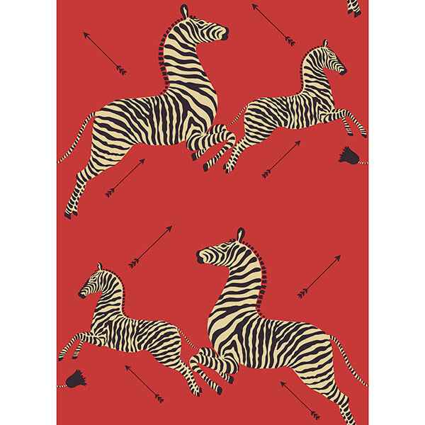 Masai Red Zebra Safari Scalamandre Self - York Wallcoverings - SCS3869 - York Wallcoverings Wallpaper