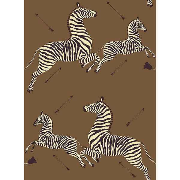Safari Brown Zebra Safari Scalamandre Self Adhesive Wallpaper - York Wallcoverings - SCS3872 - York Wallcoverings Wallpaper
