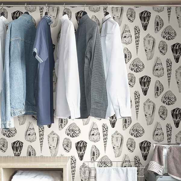 Graphite Coquina Scalamandre Self Adhesive Wallpaper - York Wallcoverings - SCS3882 - York Wallcoverings Wallpaper