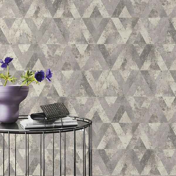 Shikhar Silver Geometric Wallpaper - York Wallcoverings - RH535518 - York Wallcoverings Wallpaper