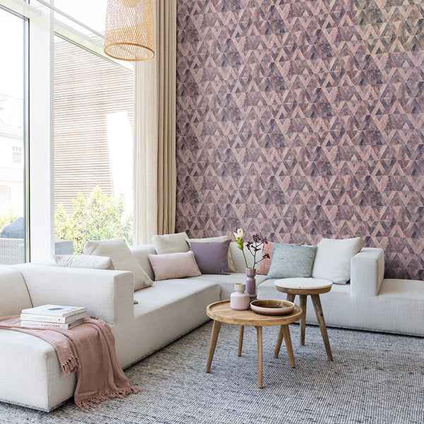 Shikhar Raspberry Geometric Wallpaper - York Wallcoverings - RH535532 - York Wallcoverings Wallpaper
