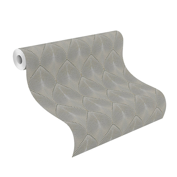 tirsuli-grey-ogee-wallpaper-york-wallcoverings-rh535853 - York Wallcoverings Wallpaper