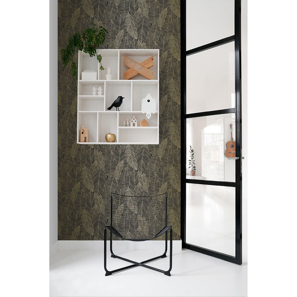 canales-black-gold-inked-leaves-wallpaper-york-wallcoverings-dd139126 - York Wallcoverings Papel pintado