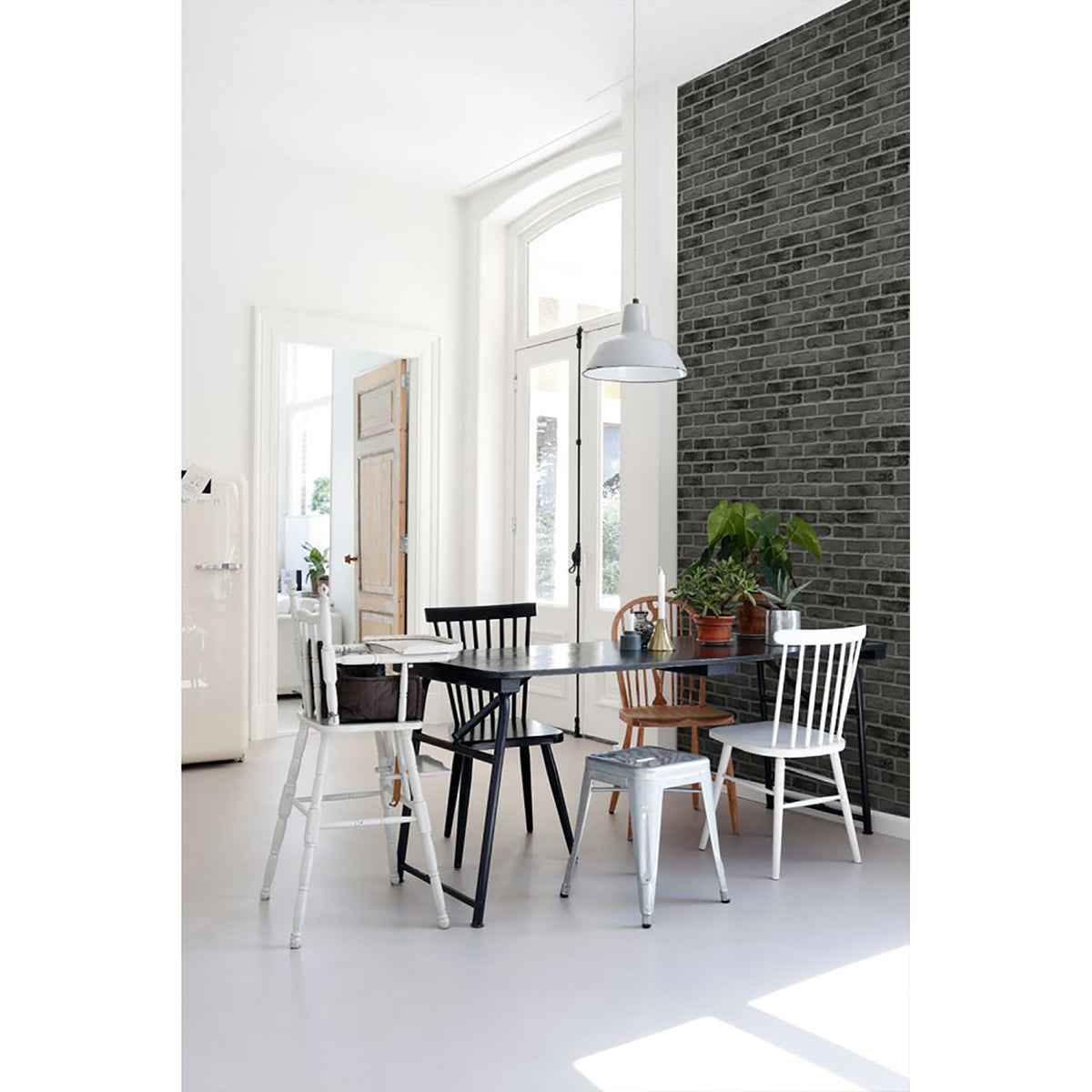 Burnham Black Brick Wall Wallpaper - York Wallcoverings - DD139138 - York Wallcoverings Wallpaper