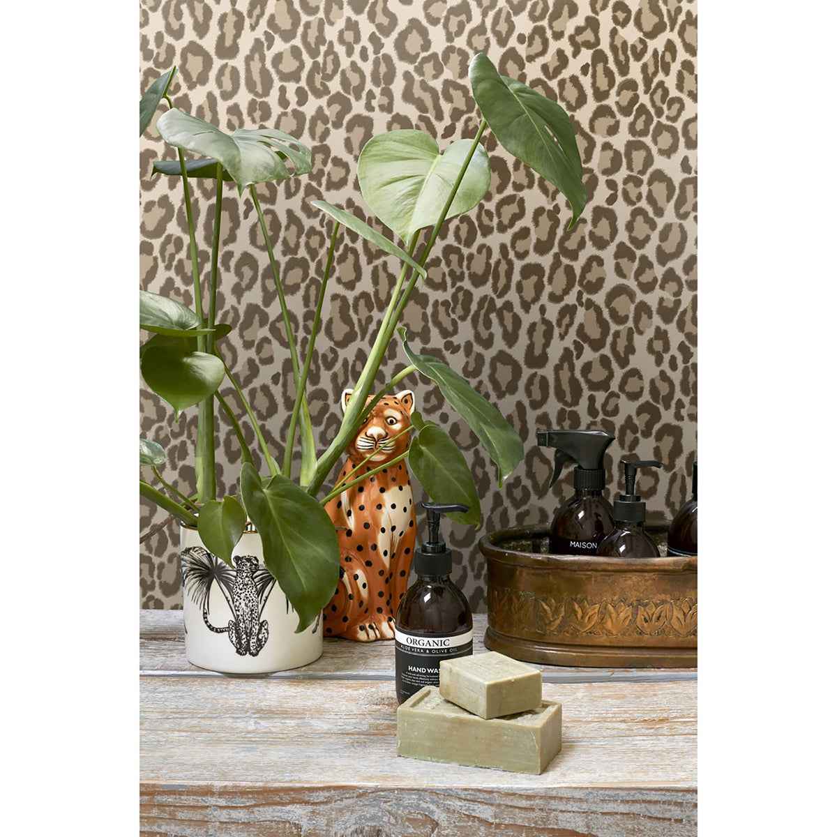 Cicely Brown Leopard Skin Wallpaper - York Wallcoverings - DD139152 - York Wallcoverings Wallpaper