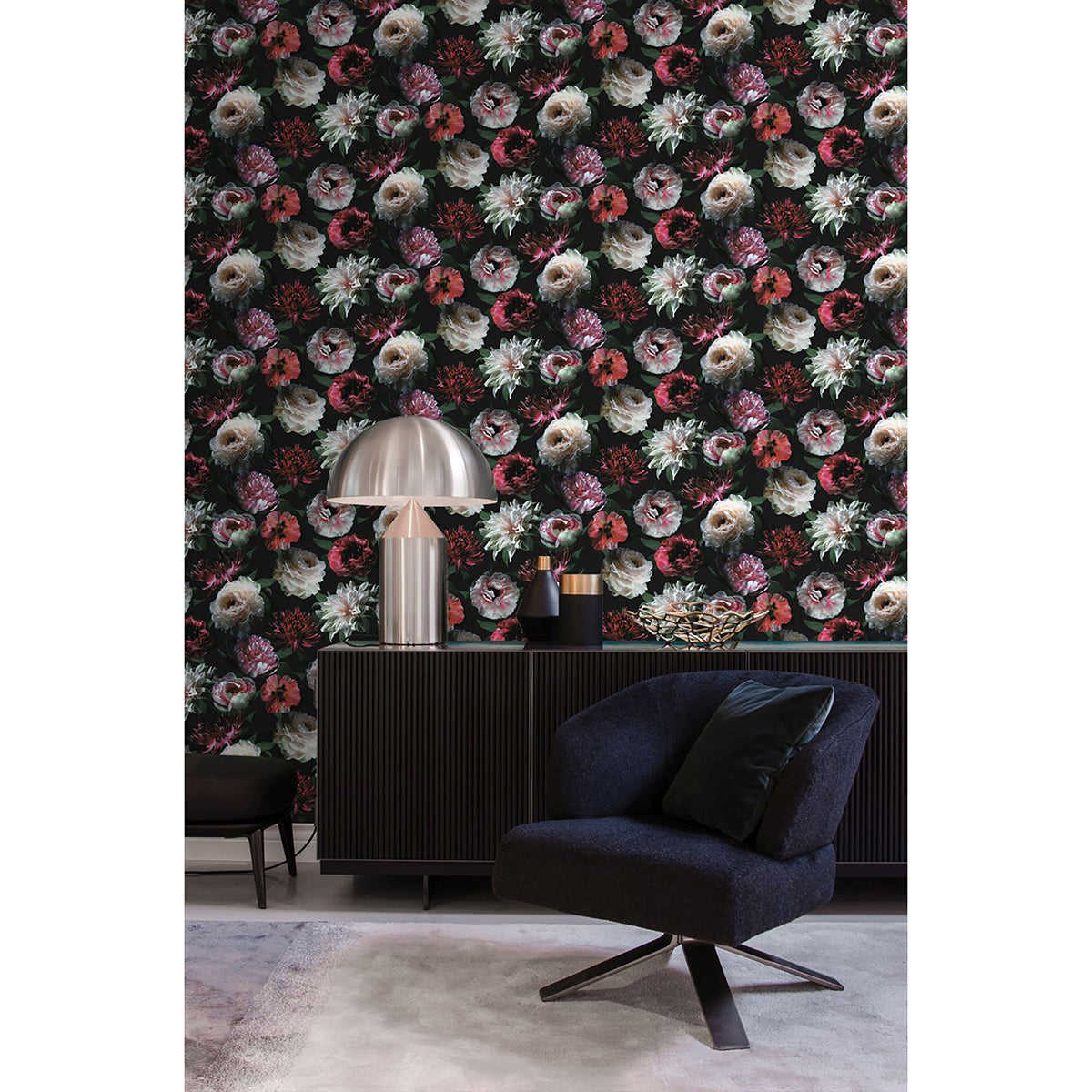contessa-ruby-flowers-wallpaper-york-wallcoverings-dd139168 - York Wallcoverings Wallpaper