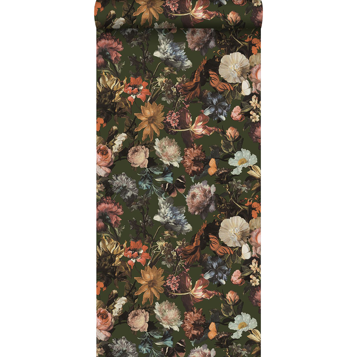 zarinda-olive-flowers-wallpaper-york-wallcoverings-dd139170 - York Wallpaper Wallpaper