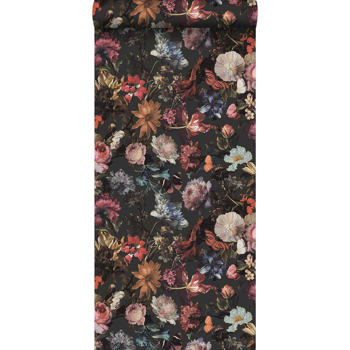Zarinda Dark Grey Flowers Wallpaper - York Wallcoverings - DD139172 - York Wallcoverings Wallpaper