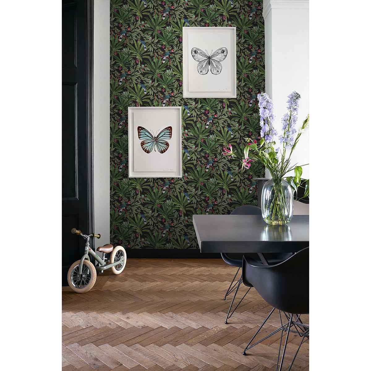 Carola Black Jungle Tropics Wallpaper - York Wallcoverings - DD139190 - York Wallcoverings Wallpaper