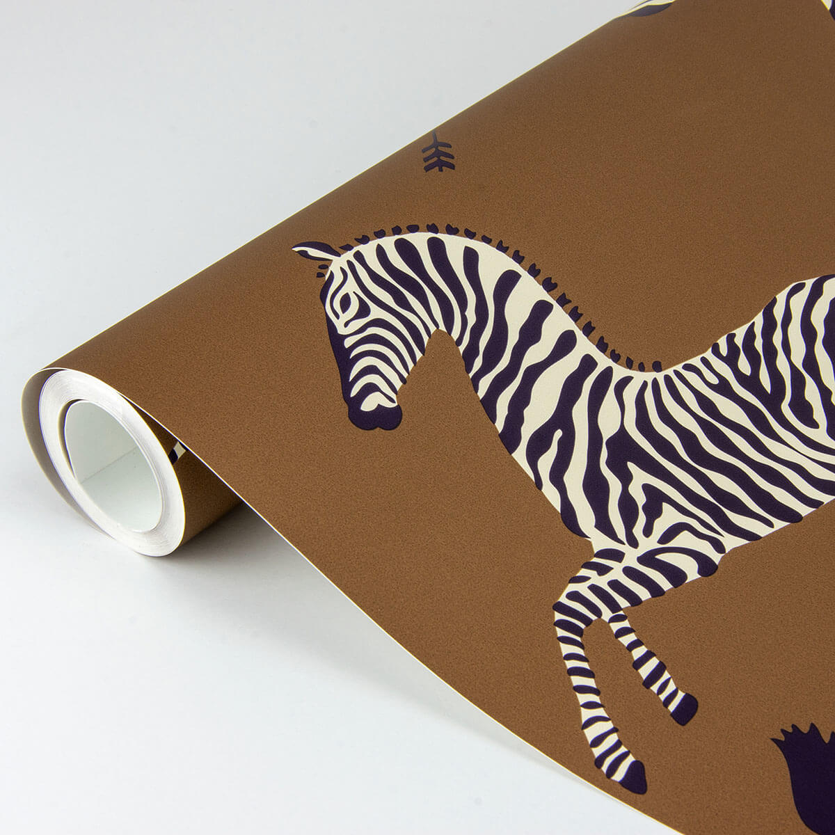 safari-brown-zebra-safari-scalamandre-self-adhesive-wallpaper-york-wallcoverings-scs3872 - York Wallcoverings Wallpaper