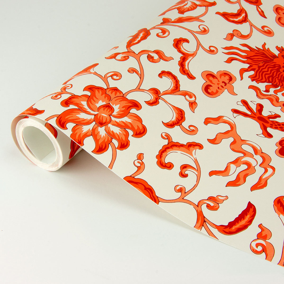 persimmon-chien-dragon-scalamandre-self-adhesive-wallpaper-york-wallcoverings-scs3879 - York Wallcoverings Wallpaper