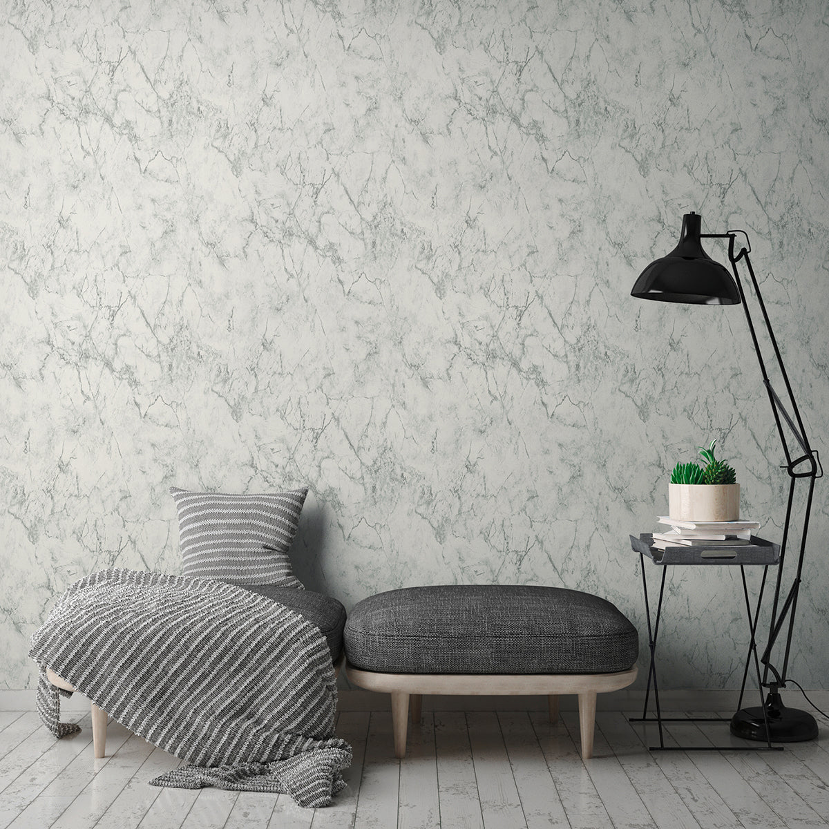 makrana-grey-marble-wallpaper-york-wallcoverings-as361572 - York Wallcoverings Wallpaper