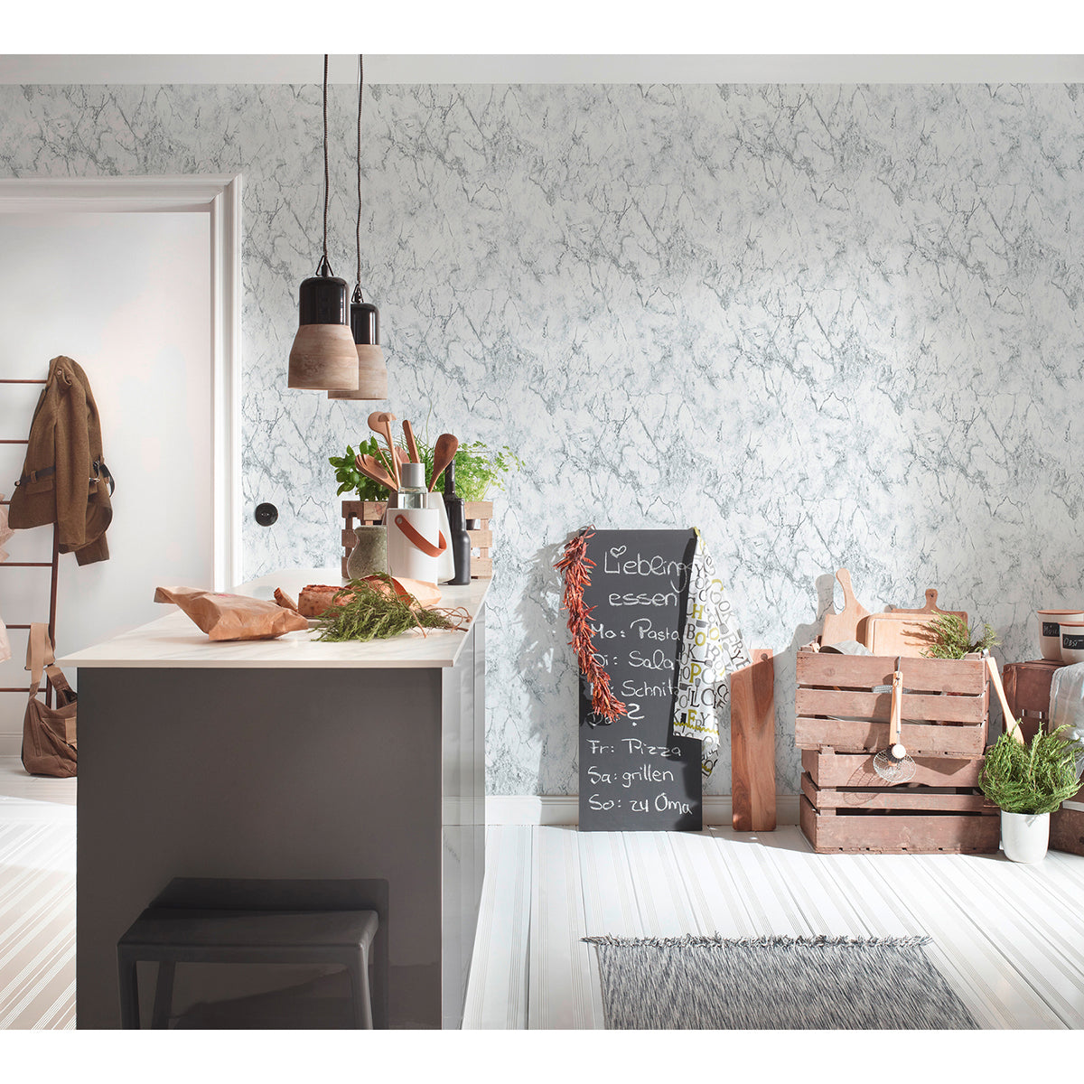 makrana-grey-marble-wallpaper-york-wallcoverings-as361572 - York Wallcoverings Wallpaper
