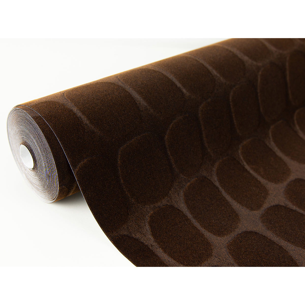 Hyde Mahogany Graphic Croc Flock Wallpaper - York Wallcovering