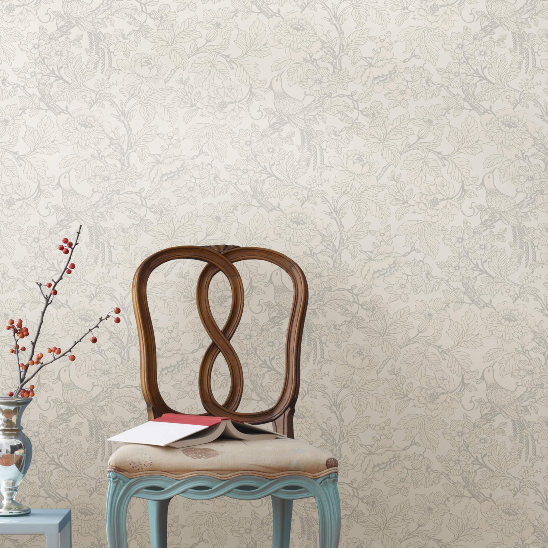 beaufort-dove-peony-chinoiserie-wallpaper-york-wallcoverings-2927-80400 - York Wallpaper Wallpaper