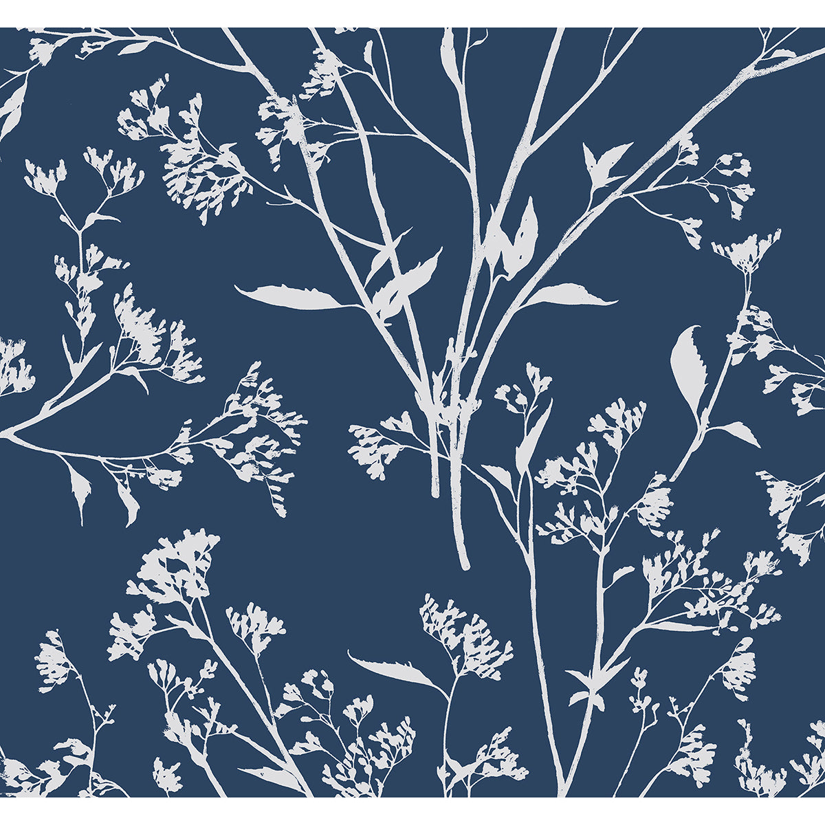 Southport Navy Delicate Branches Wallpaper - York Wallcoverings - 2927-80712
