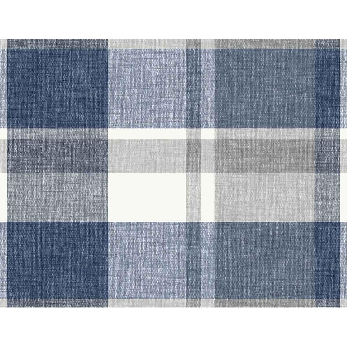 Madaket Indigo Plaid Wallpaper - York Wallcoverings - 2927-81102