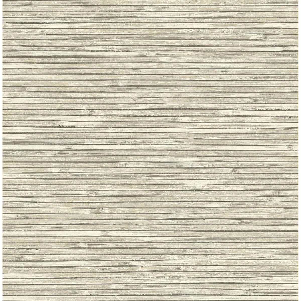 Bellport Ivory Wooden Slat Wallpaper - York Wallcoverings - 2927-81305