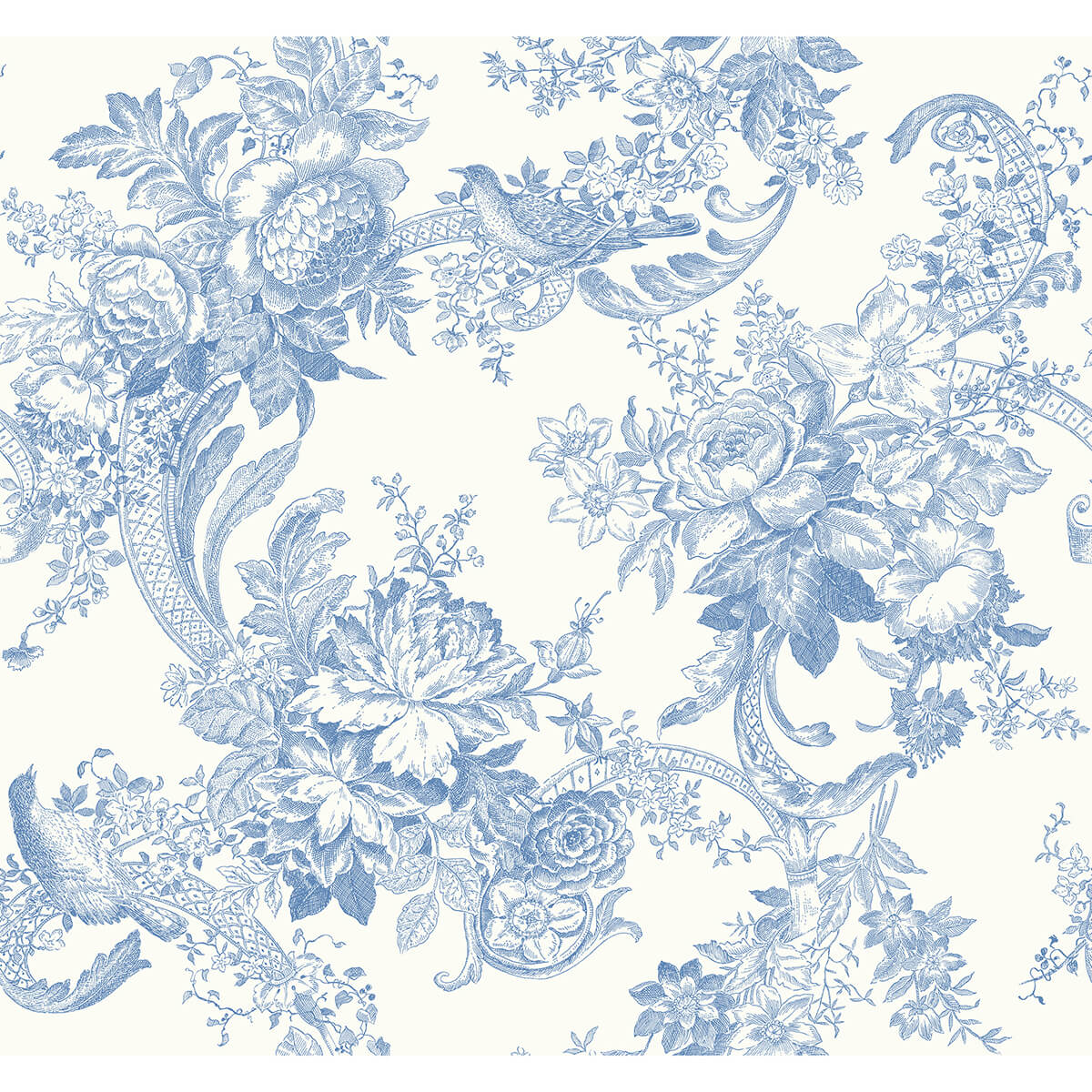 carmel-light-blue-baroque-florals-wallpaper-york-wallcoverings-2927-81602 - York Wallcoverings Wallpaper