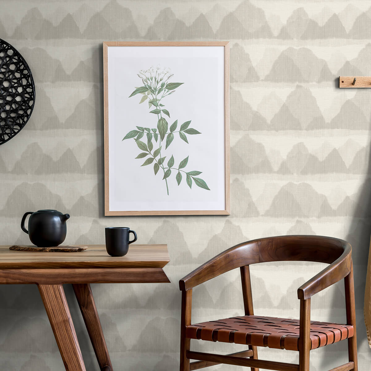taupe-mountain-peak-string-peel-and-stick-wallpaper-york-wallcoverings-nus3950 - York Wallcoverings Wallpaper